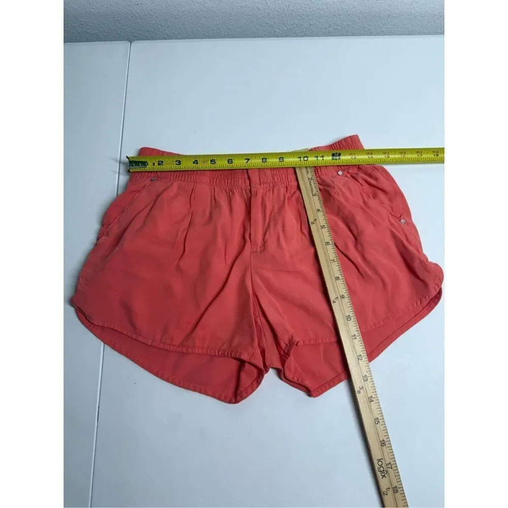 Calvin Klein Shorts Women's Orange Rayon Blend Stretch Waist Casual Shorts XS